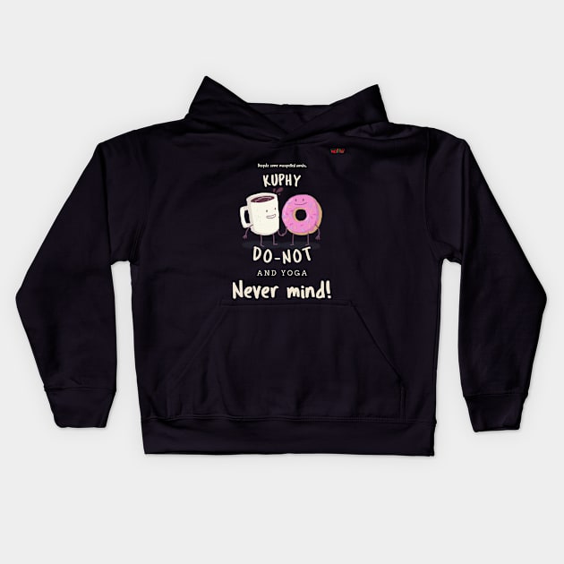 Coffee Yoga Kids Hoodie by Koirie Design Gallery